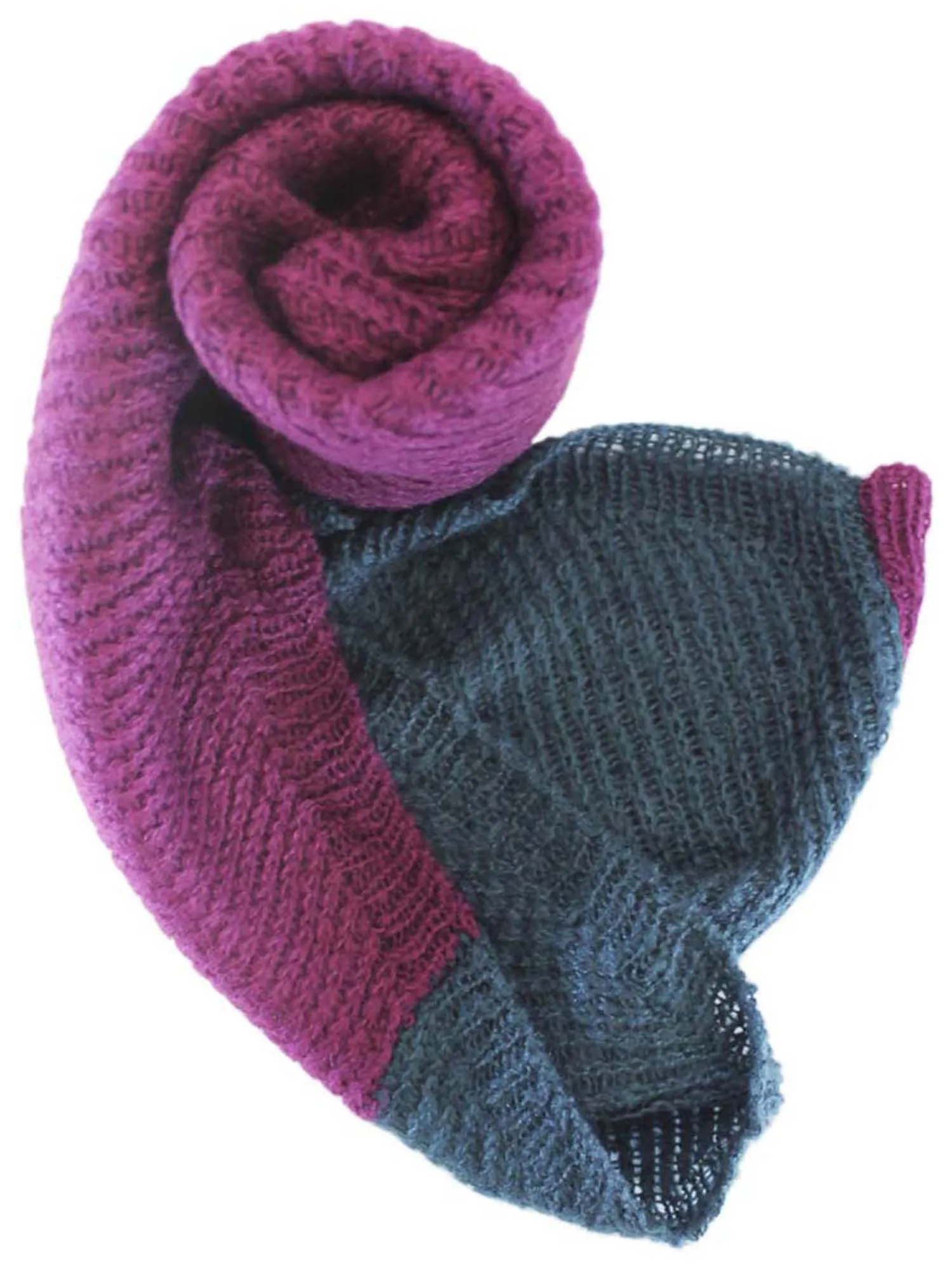 Two-Tone Ribbed Knit Infinity Scarf