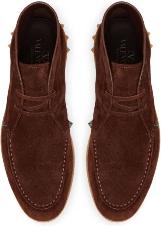 Valentino Garavani Leisure Flows suede desert boots Red