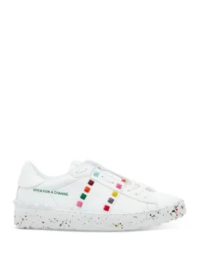 VALENTINO GARAVANI Womens White Studded Padded Round Toe Platform Lace-Up Sneakers Shoes