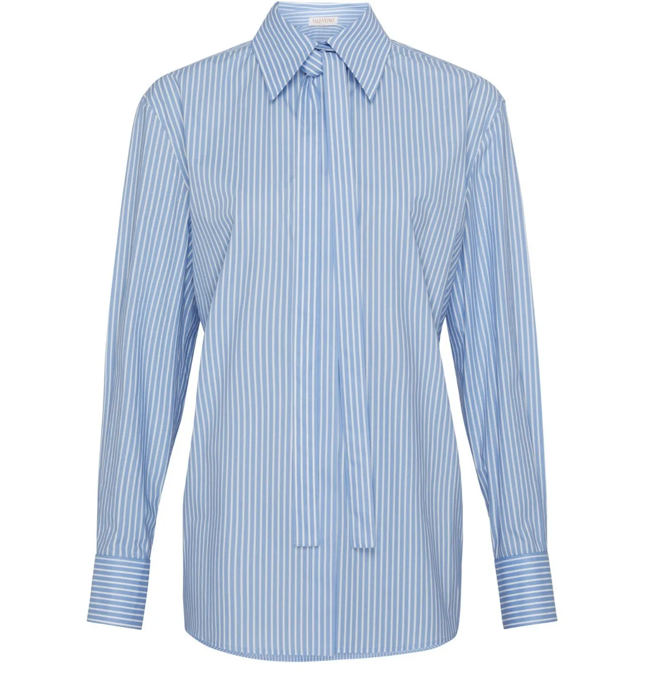 VALENTINO  |Stripes Casual Style Long Sleeves Cotton Elegant Style