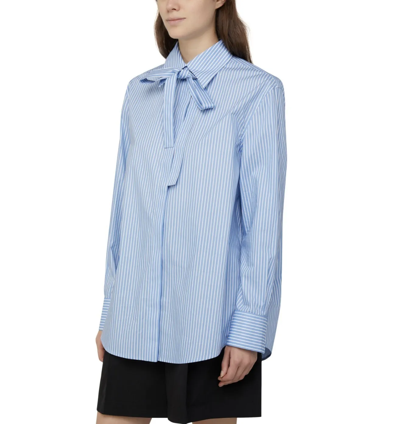 VALENTINO  |Stripes Casual Style Long Sleeves Cotton Elegant Style