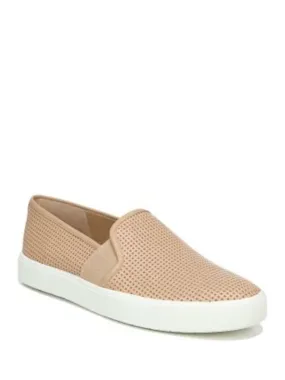 VINCE. Womens Beige Padded Perforated Goring Blair 5 Round Toe Slip On Leather Sneakers Shoes M