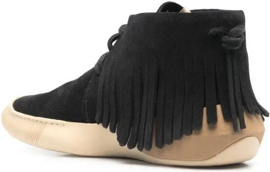 Visvim fringed suede desert boots Black