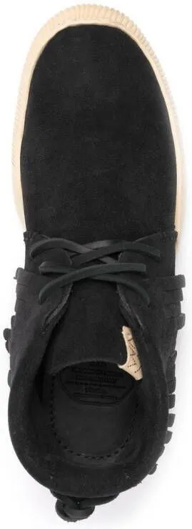 Visvim fringed suede desert boots Black