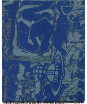 Vivienne Westwood Blue Graffiti Scarf