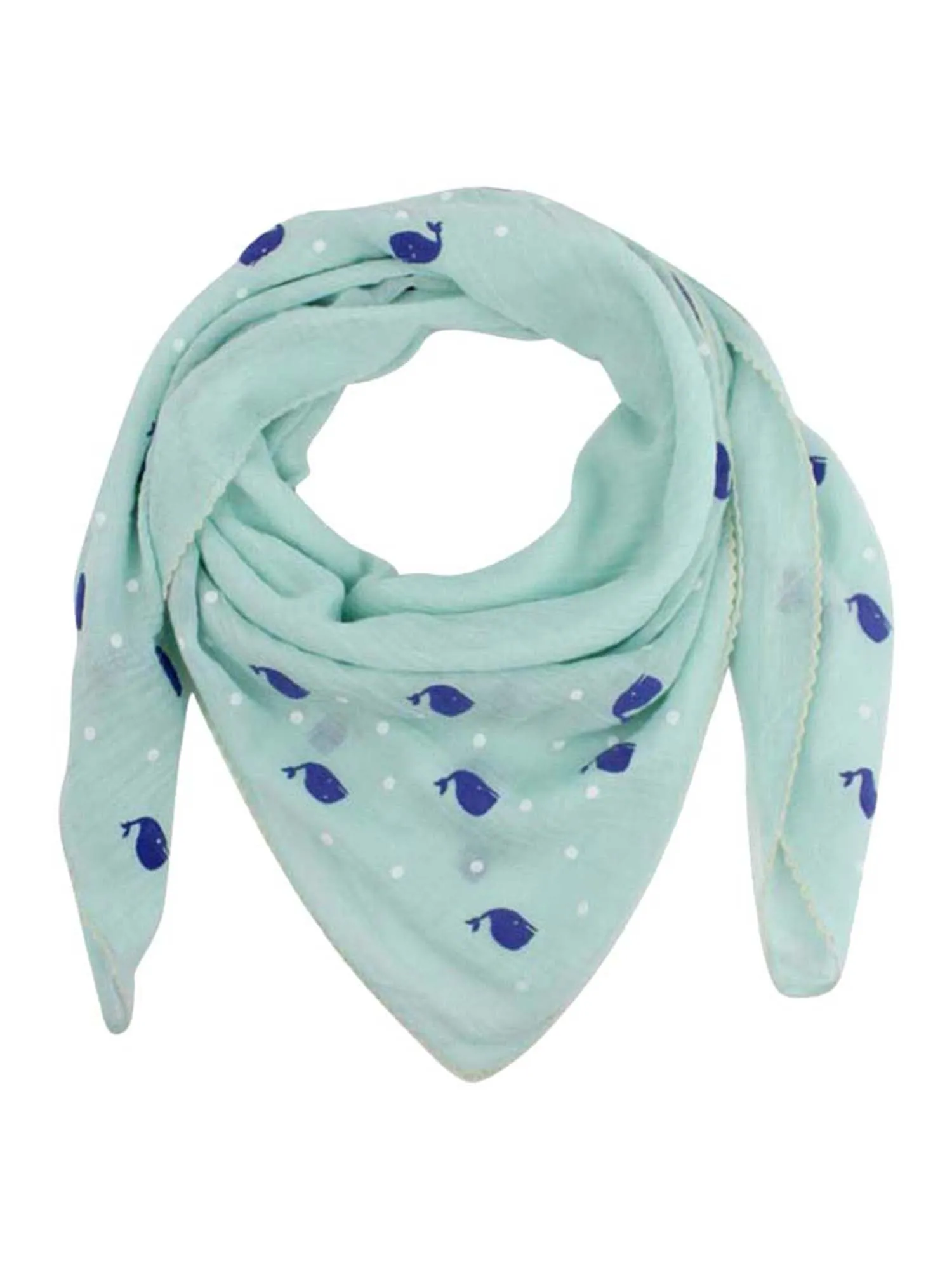 Whale Polka Dot Print Lightweight Scarf