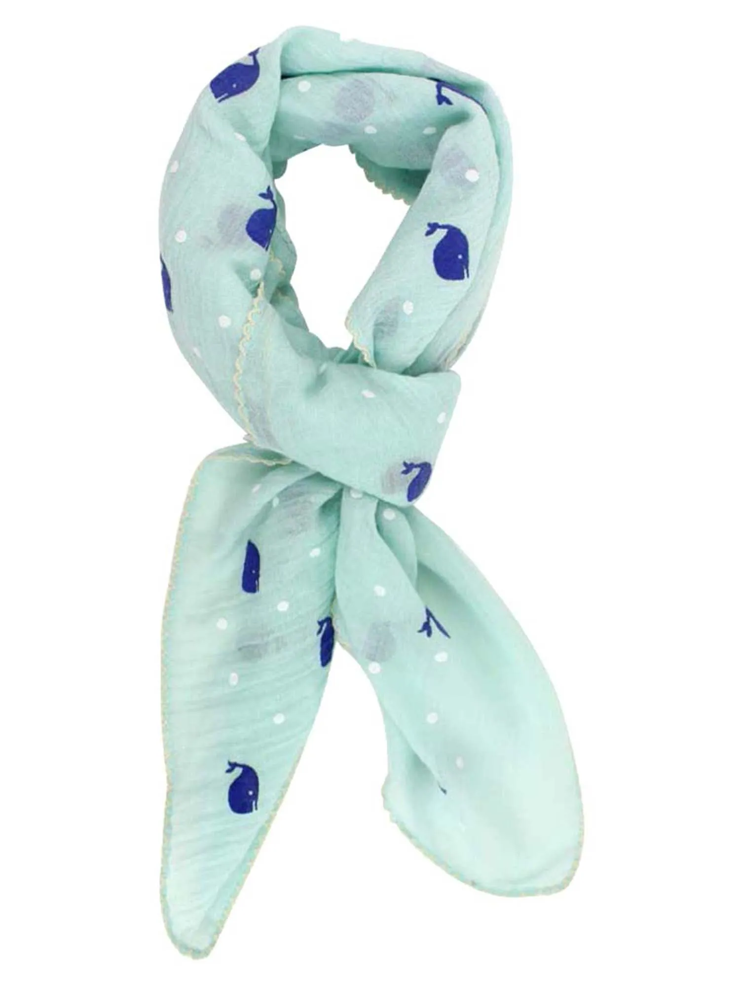 Whale Polka Dot Print Lightweight Scarf