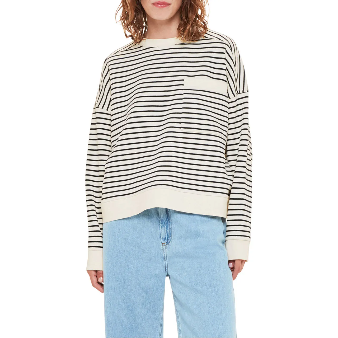 WHISTLES Stripe Sweatshirt - Cream