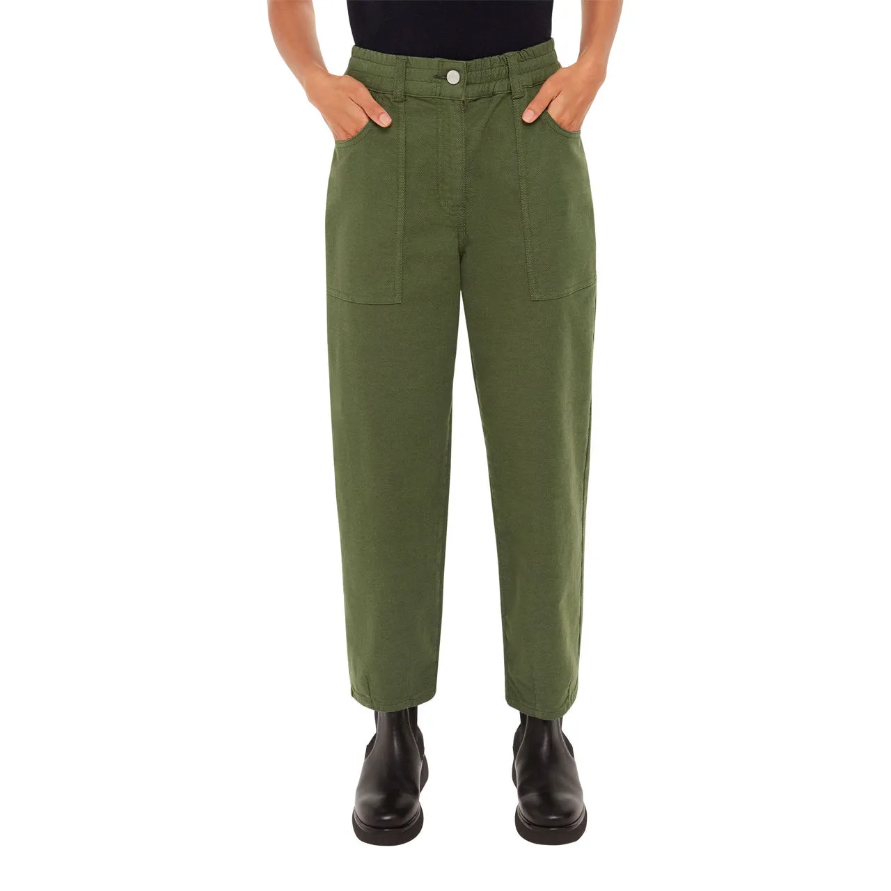 WHISTLES Tessa Mid-Rise Casual Trousers - Green