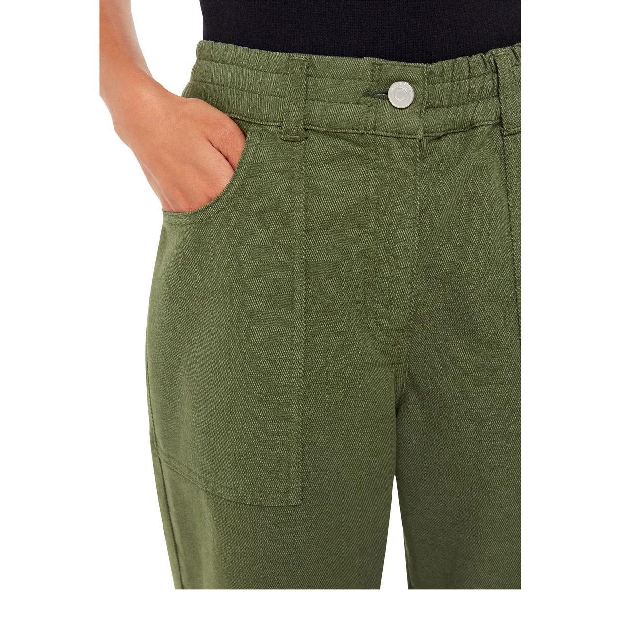 WHISTLES Tessa Mid-Rise Casual Trousers - Green