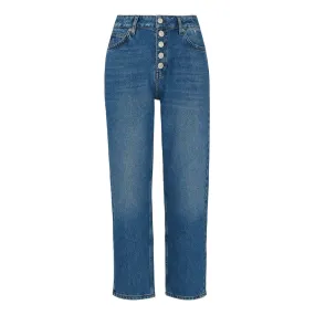 WHISTLES The Sustainable Edit Hollie Button Front Jeans - Blue