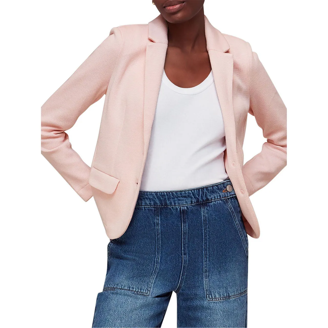 WHISTLES The Sustainable Edit Slim Jersey Jacket - Pink