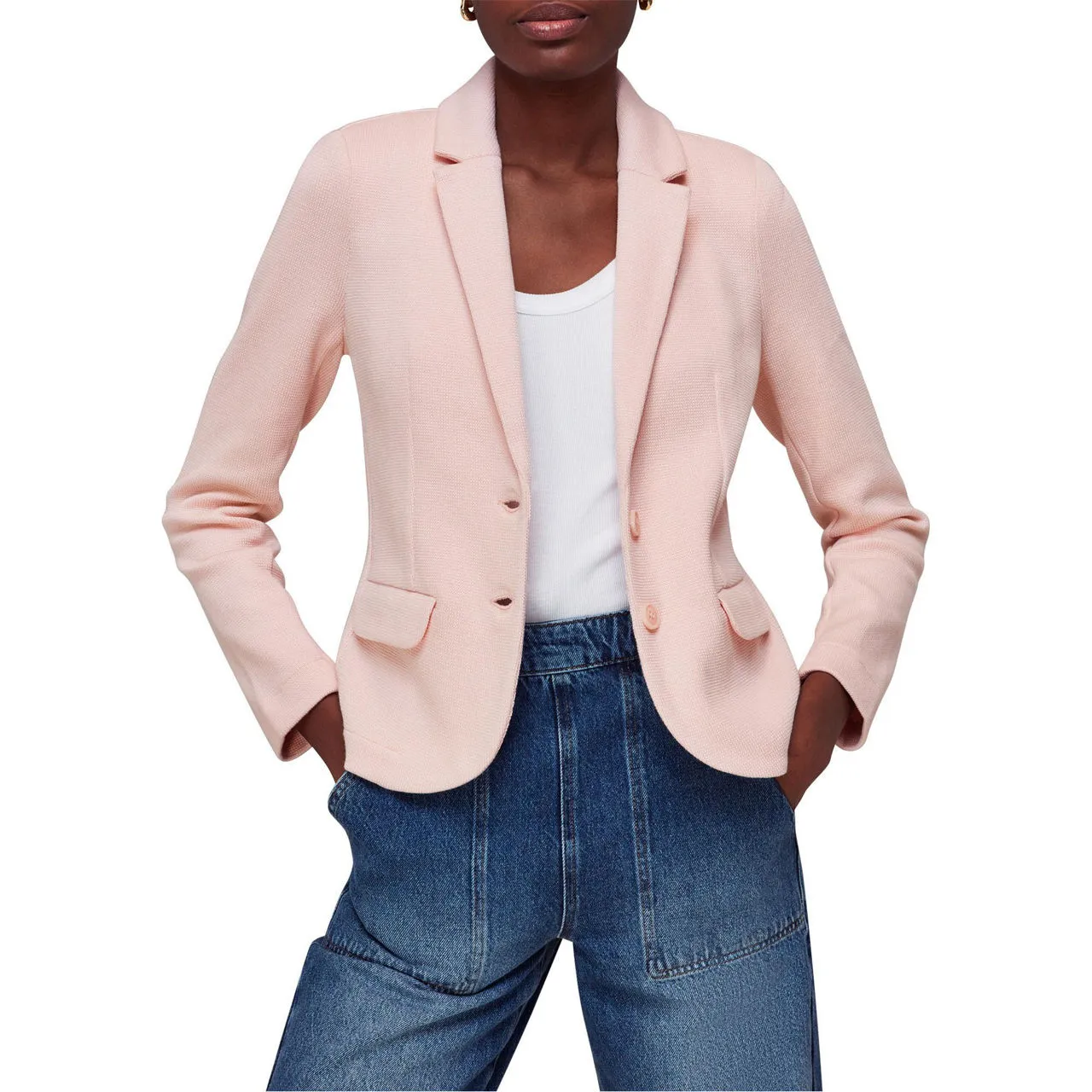 WHISTLES The Sustainable Edit Slim Jersey Jacket - Pink