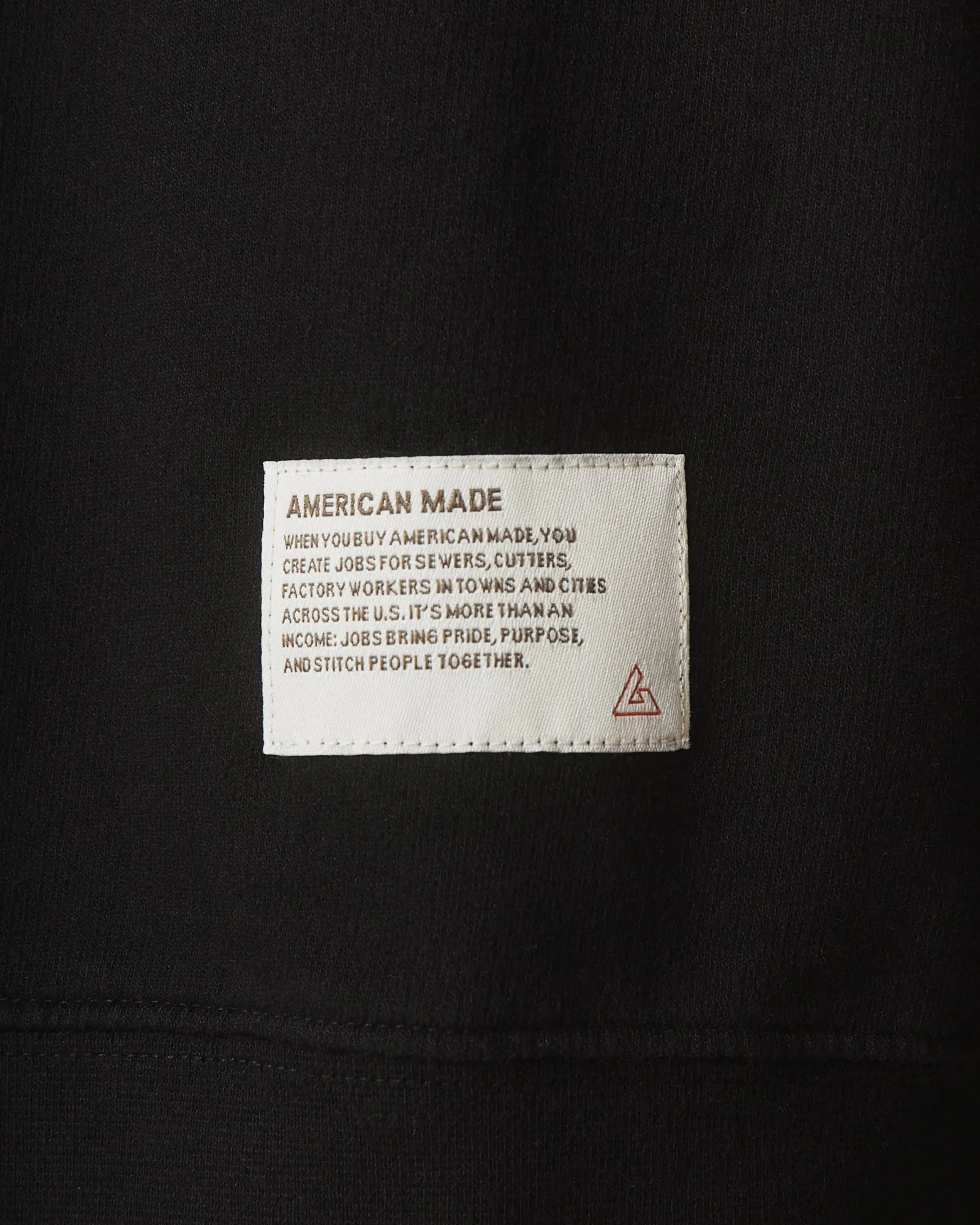 Women's French Terry Crew  American Made - Black