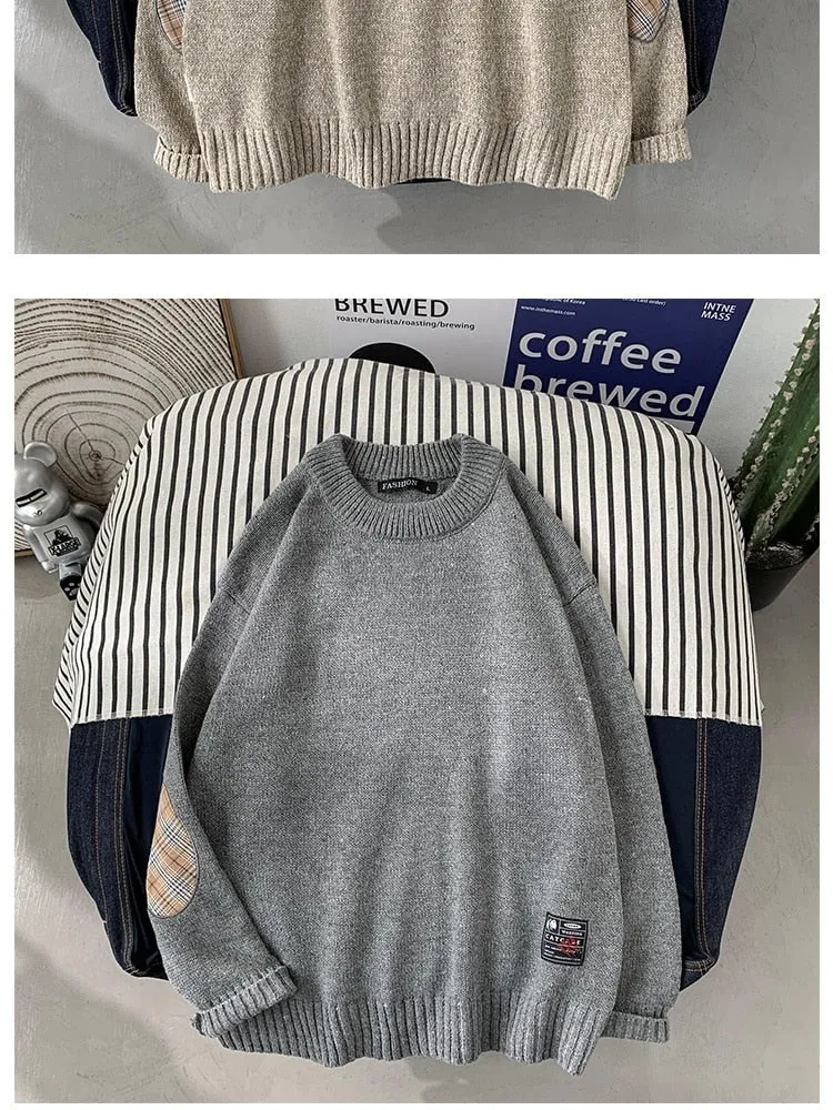 Xituodai Patchwork Korean Sweater Men Clothing Harajuku Fashion Mens Sweaters Pullovers Retro Clothes 5XL 2022 New Arrivals