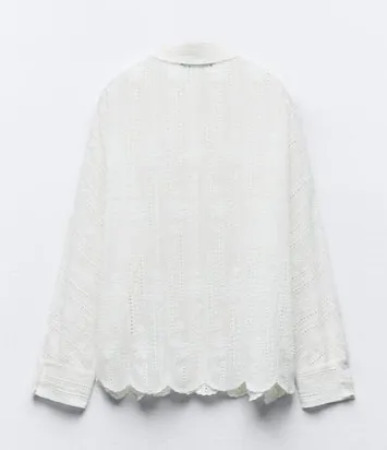 ZARA  |Casual Style Long Sleeves Plain Cotton Shirts & Blouses