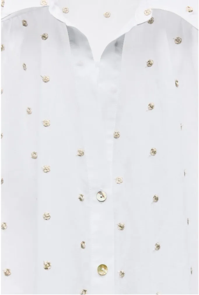 ZARA  |Dots Casual Style Long Sleeves Cotton Shirts & Blouses