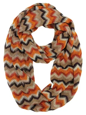 Zigzag Striped Infinity Scarf